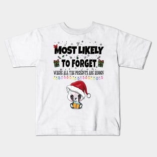 Most Likely To Organize All The Funny Christmas Presents Kids T-Shirt